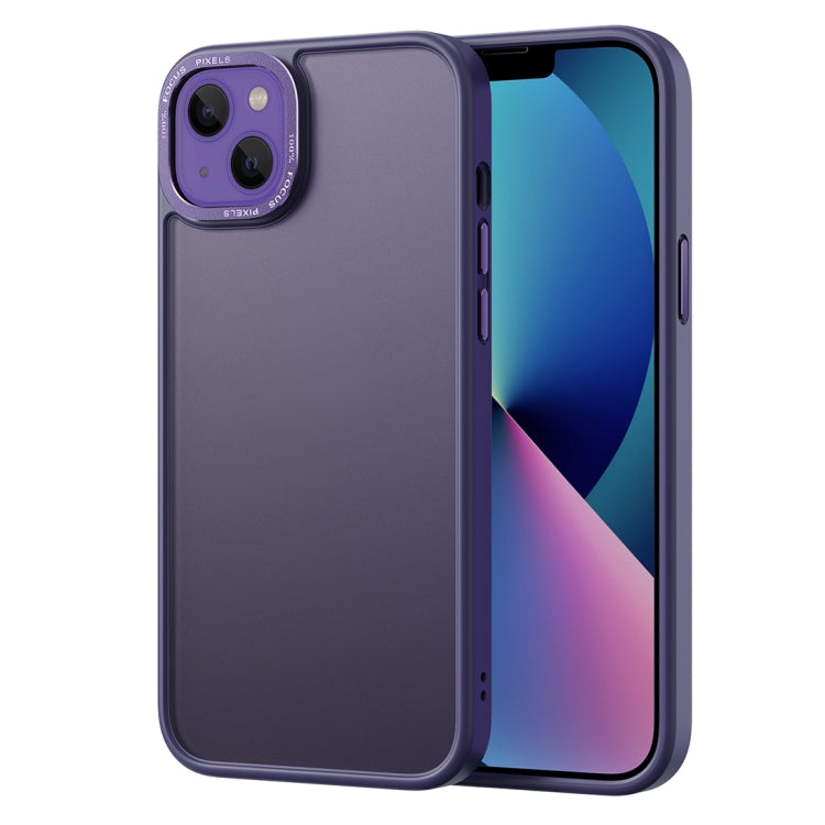 For iPhone 14 Gold Version Frosted Back Shockproof Phone Case (Purple) Eurekaonline