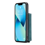 For iPhone 14 JEEHOOD Magnetic Zipper Wallet Leather Phone Case (Blue) Eurekaonline