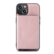 For iPhone 14 JEEHOOD Magnetic Zipper Wallet Leather Phone Case (Pink) Eurekaonline