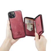 For iPhone 14 JEEHOOD Magnetic Zipper Wallet Leather Phone Case (Red) Eurekaonline