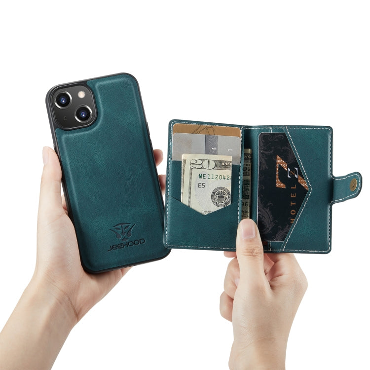For iPhone 14 JEEHOOD Retro Magnetic Detachable Leather Phone Case (Blue) Eurekaonline