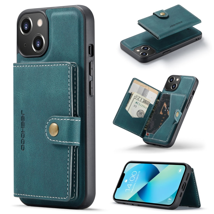 For iPhone 14 JEEHOOD Retro Magnetic Detachable Leather Phone Case (Blue) Eurekaonline