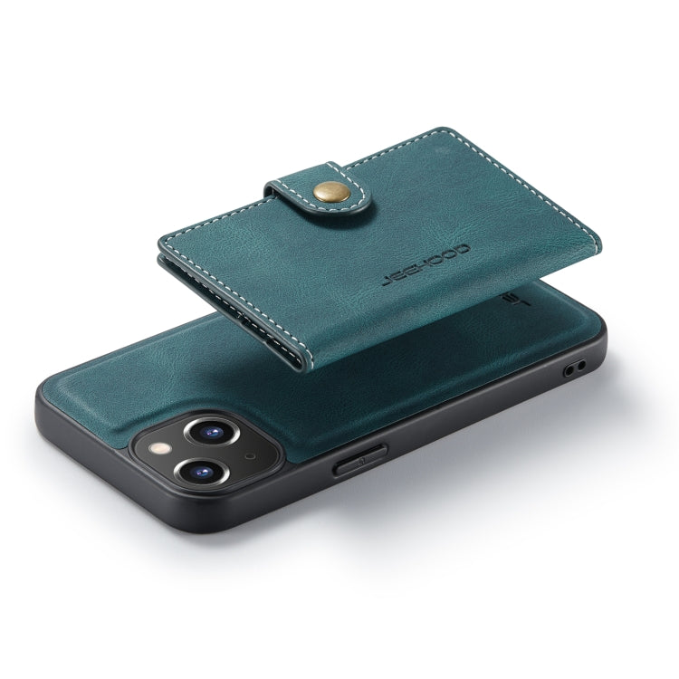 For iPhone 14 JEEHOOD Retro Magnetic Detachable Leather Phone Case (Blue) Eurekaonline