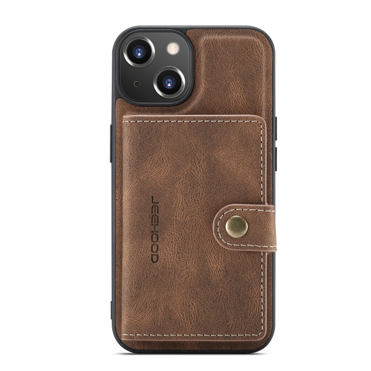 For iPhone 14 JEEHOOD Retro Magnetic Detachable Leather Phone Case (Brown) Eurekaonline