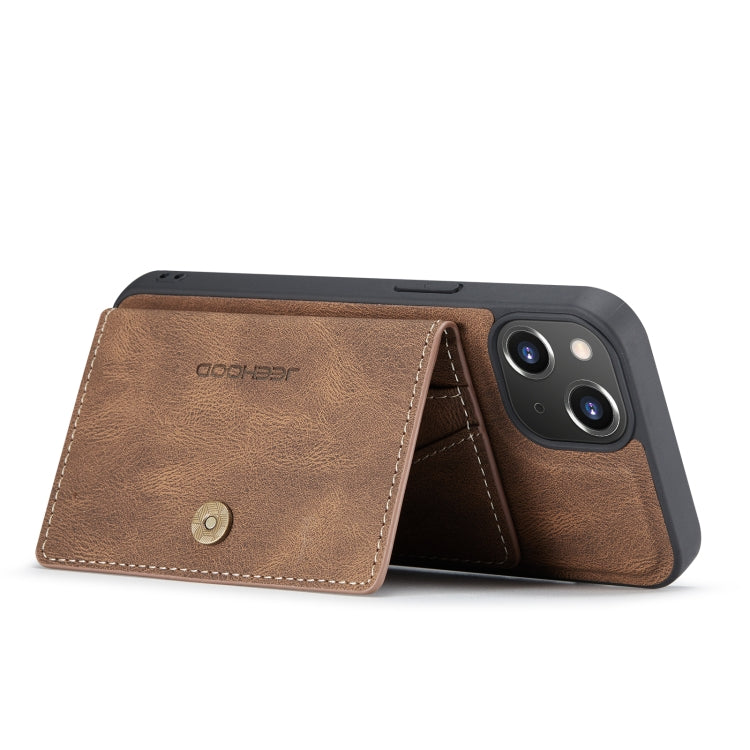 For iPhone 14 JEEHOOD Retro Magnetic Detachable Leather Phone Case (Brown) Eurekaonline
