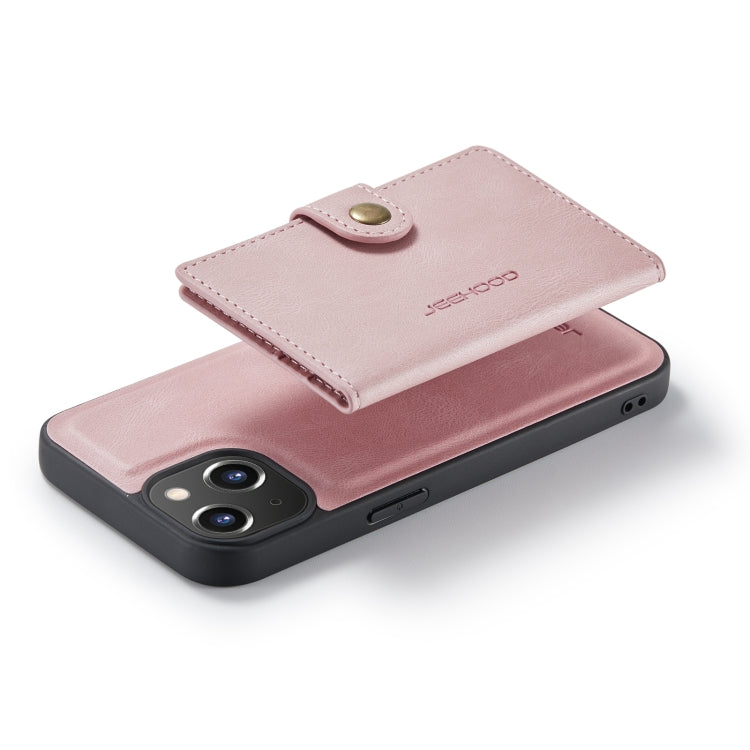 For iPhone 14 JEEHOOD Retro Magnetic Detachable Leather Phone Case (Pink) Eurekaonline