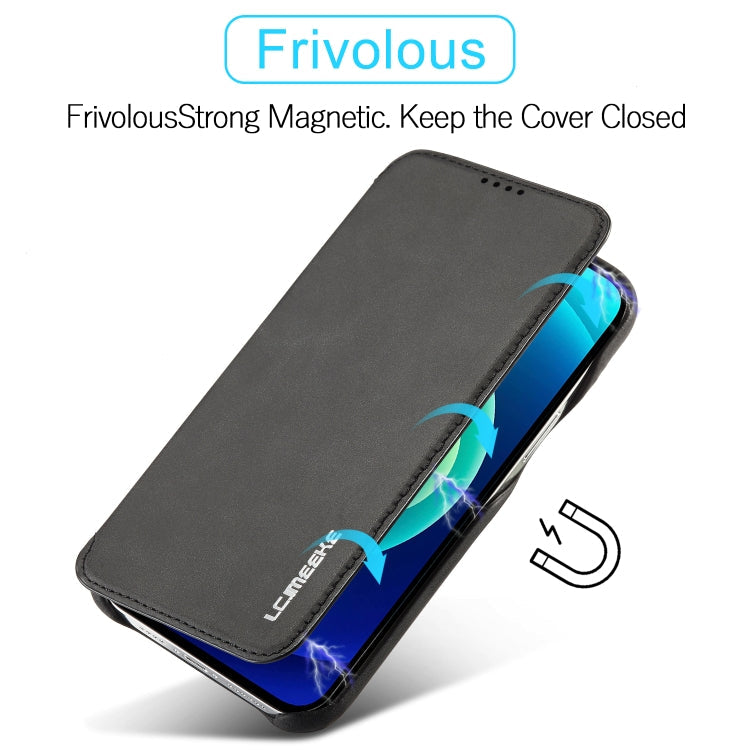 For iPhone 14 LC.IMEEKE Hon Ancient Series Flip Leather Phone Case (Black) Eurekaonline