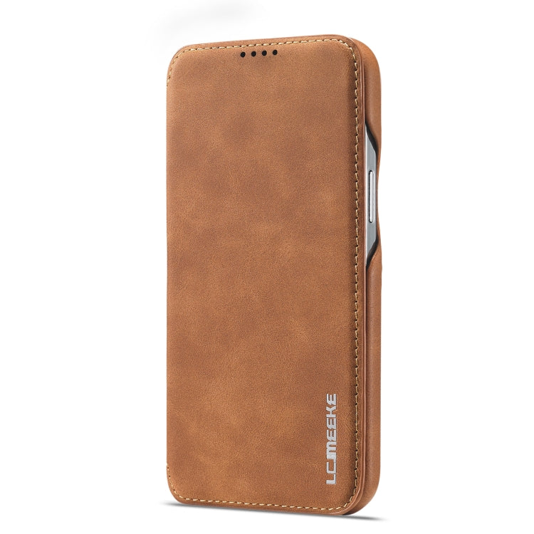 For iPhone 14 LC.IMEEKE Hon Ancient Series Flip Leather Phone Case (Brown) Eurekaonline
