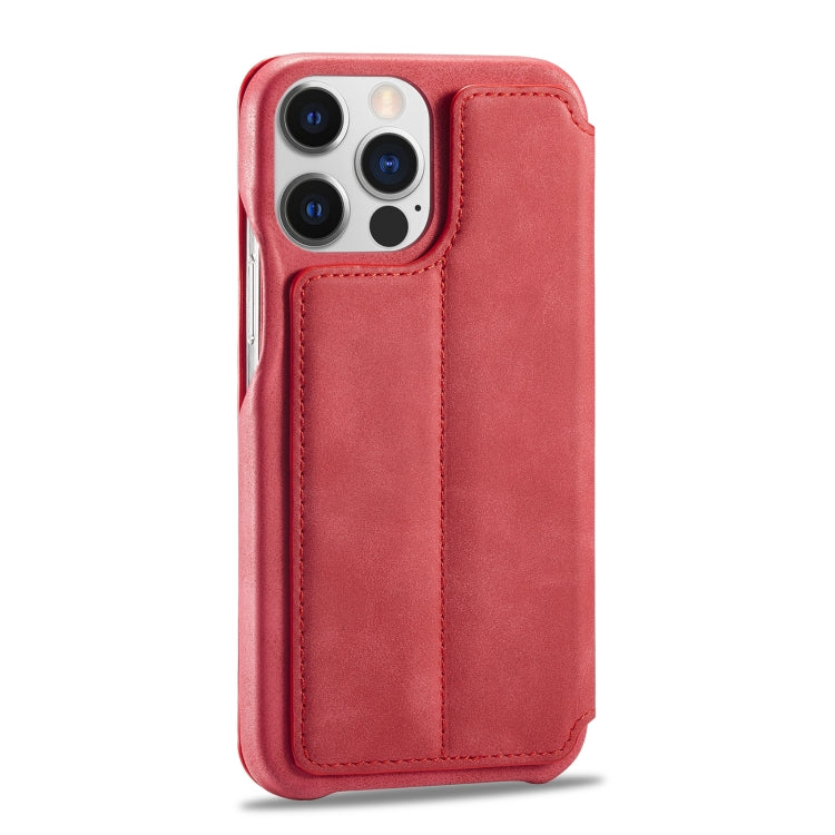 For iPhone 14 LC.IMEEKE Hon Ancient Series Flip Leather Phone Case (Red) Eurekaonline
