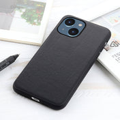 For iPhone 14 Lambskin Texture Genuine Leather Phone Case (Black) Eurekaonline