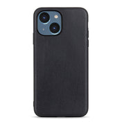 For iPhone 14 Lambskin Texture Genuine Leather Phone Case (Black) Eurekaonline
