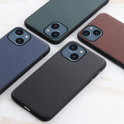 For iPhone 14 Lambskin Texture Genuine Leather Phone Case (Black) Eurekaonline