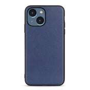 For iPhone 14 Lambskin Texture Genuine Leather Phone Case (Blue) Eurekaonline