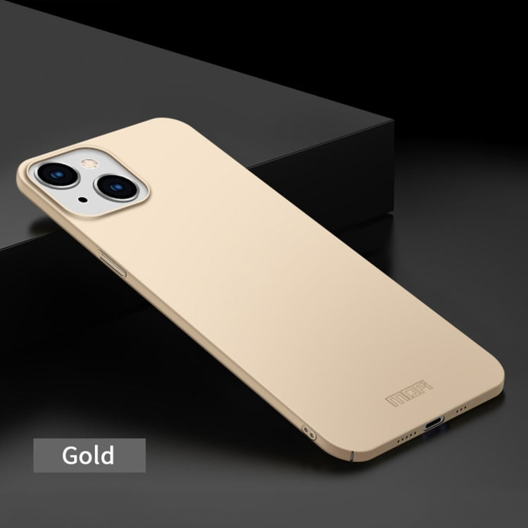 For iPhone 14 MOFI Frosted PC Ultra-thin Hard Case (Gold) Eurekaonline