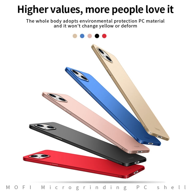 For iPhone 14 MOFI Frosted PC Ultra-thin Hard Case (Rose Gold) Eurekaonline