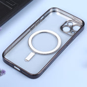 For iPhone 14 MagSafe Electroplating Straight TPU Phone Case (Black) Eurekaonline