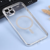 For iPhone 14 MagSafe Electroplating Straight TPU Phone Case (Silver) Eurekaonline