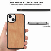 For iPhone 14 Magnetic Solid Wood Phone Case (Cherry Wood) Eurekaonline