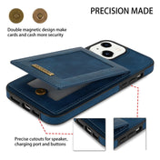 For iPhone 14 N.BEKUS Vertical Flip Card Slot RFID Phone Case (Blue) Eurekaonline