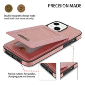 For iPhone 14 N.BEKUS Vertical Flip Card Slot RFID Phone Case (Rose Gold) Eurekaonline