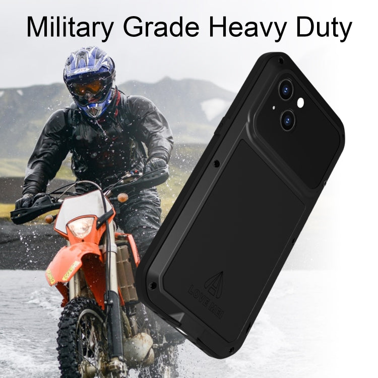 For iPhone 14 Plus LOVE MEI Metal Shockproof Waterproof Dustproof Phone Case(Army Green) Eurekaonline