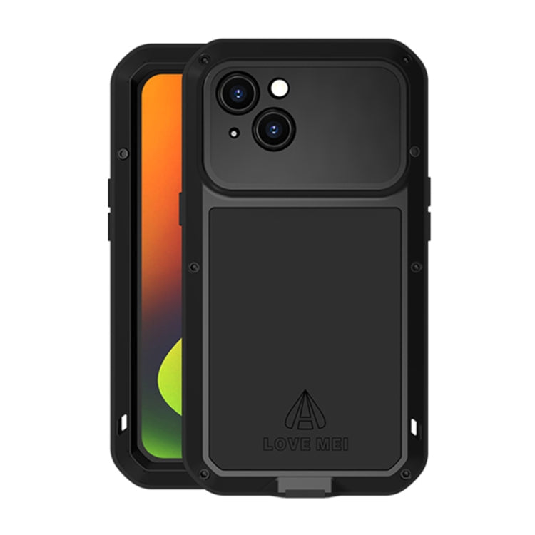 For iPhone 14 Plus LOVE MEI Metal Shockproof Waterproof Dustproof Phone Case(Black) Eurekaonline
