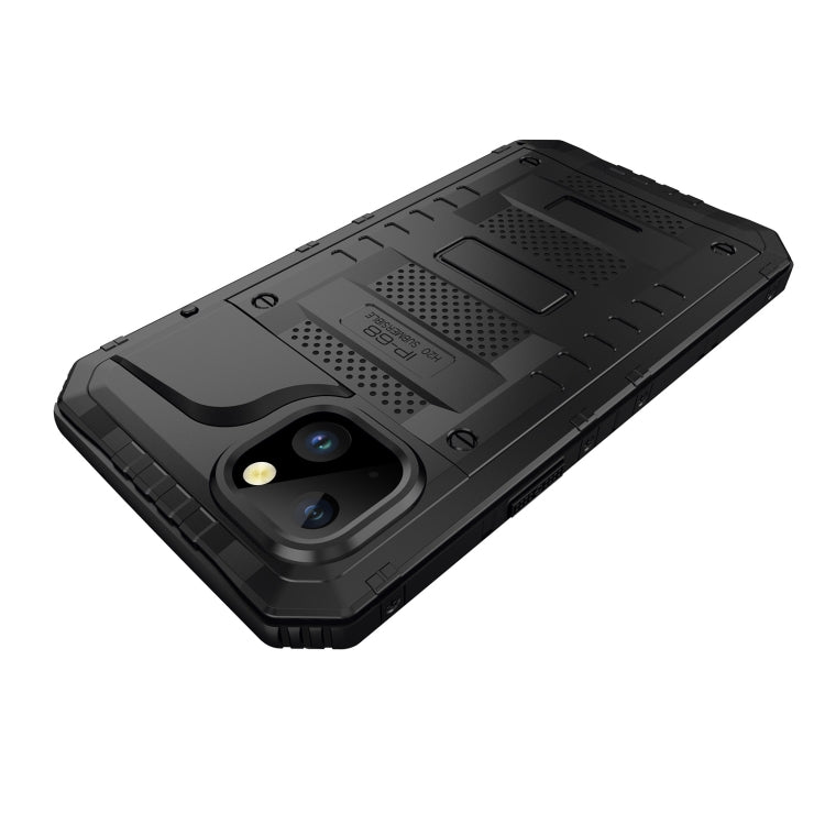 For iPhone 14 Plus Shockproof Waterproof Dustproof Metal + Silicone Phone Case(Black) Eurekaonline