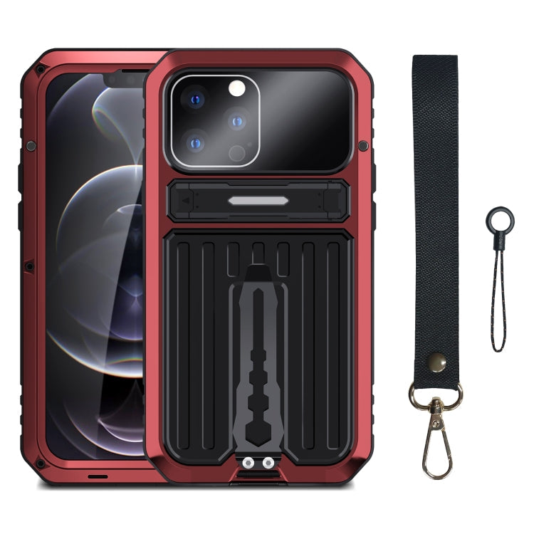 For iPhone 14 Pro Max Armor Shockproof Splash-proof Dust-proof Phone Case (Red) Eurekaonline