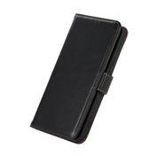 For iPhone 14 Pro Max Crazy Horse Top Layer Cowhide Leather Phone Case (Black) Eurekaonline