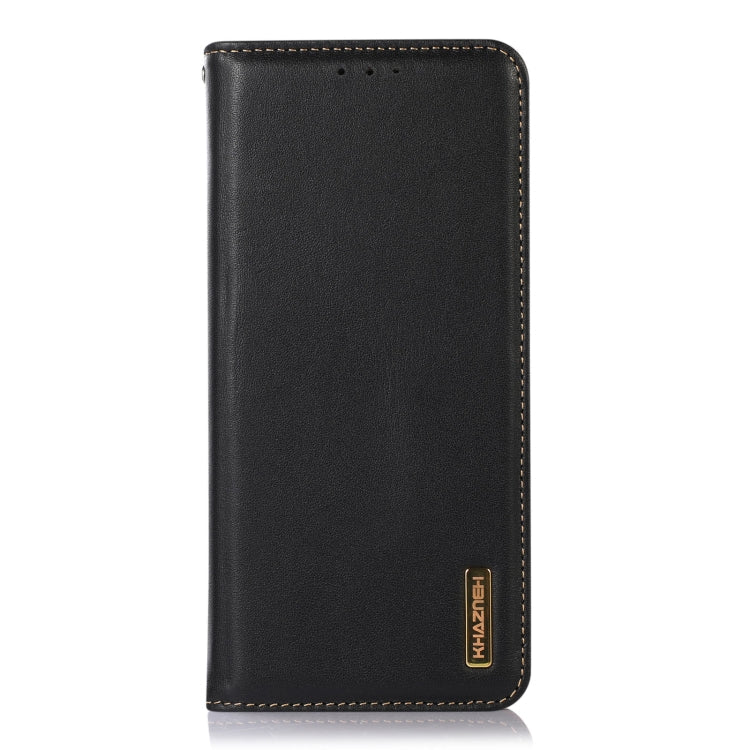 For iPhone 14 Pro Max KHAZNEH Nappa Top Layer Cowhide Leather Phone Case (Black) Eurekaonline