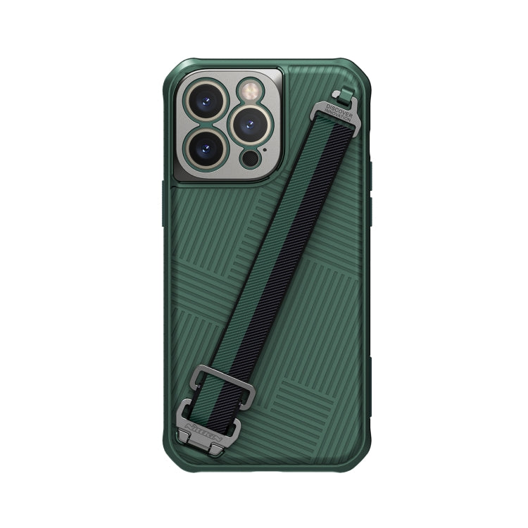For iPhone 14 Pro Max NILLKIN MagSafe Full Coverage Phone Case with Wrist Strap(Green) Eurekaonline