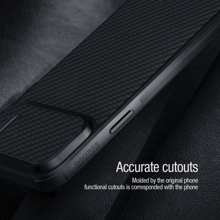 For iPhone 14 Pro Max NILLKIN Synthetic Fiber Camshield Phone Case(Black) Eurekaonline