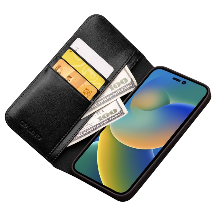For iPhone 14 Pro Max QIALINO Horizontal Flip Leather Phone Case (Black) Eurekaonline