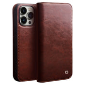 For iPhone 14 Pro Max QIALINO Horizontal Flip Leather Phone Case (Brown) Eurekaonline