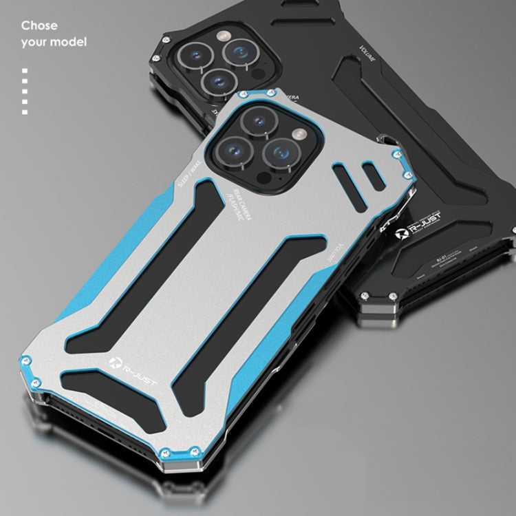 For iPhone 14 Pro Max R-JUST RJ17 Shockproof Armor Metal Phone Case(Blue) Eurekaonline