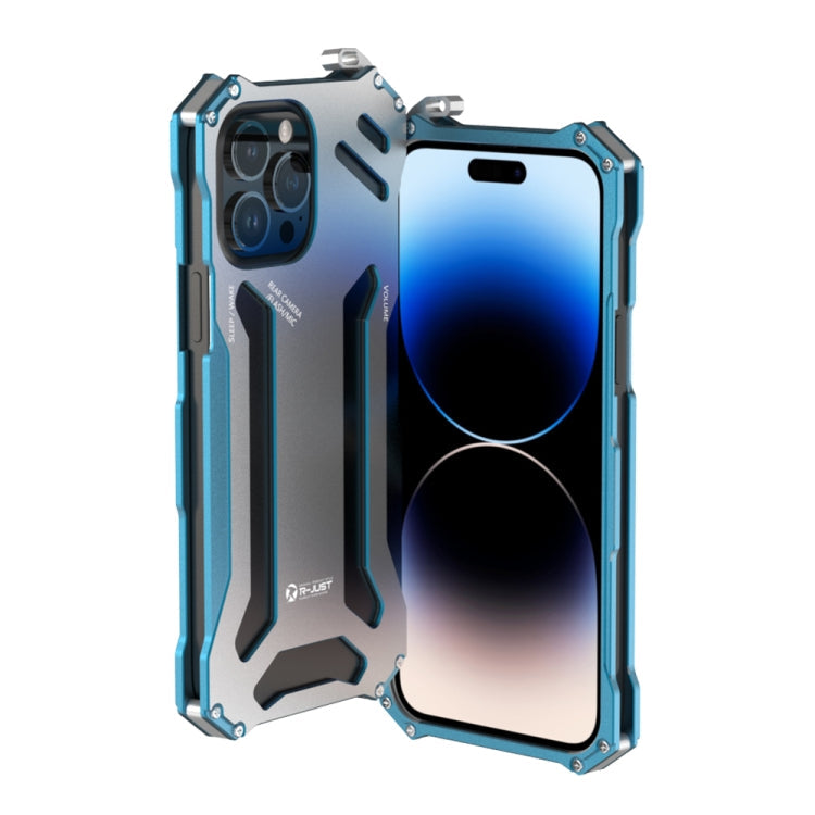 For iPhone 14 Pro Max R-JUST RJ17 Shockproof Armor Metal Phone Case(Blue) Eurekaonline