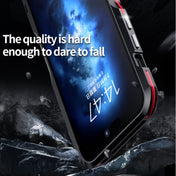 For iPhone 14 Pro Max Sharp Edge Magnetic Shockproof Metal Frame Phone Case(Black Red) Eurekaonline