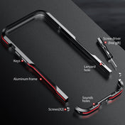 For iPhone 14 Pro Max Sharp Edge Magnetic Shockproof Metal Frame Phone Case(Black Red) Eurekaonline