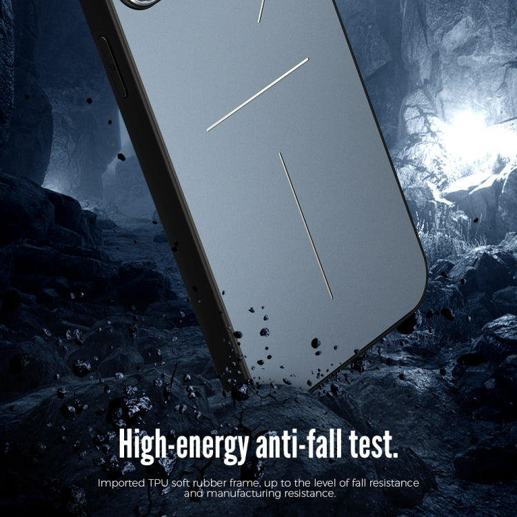 For iPhone 14 R-JUST RJ52 3-Line Style Metal TPU Shockproof Phone Case(Silver) Eurekaonline