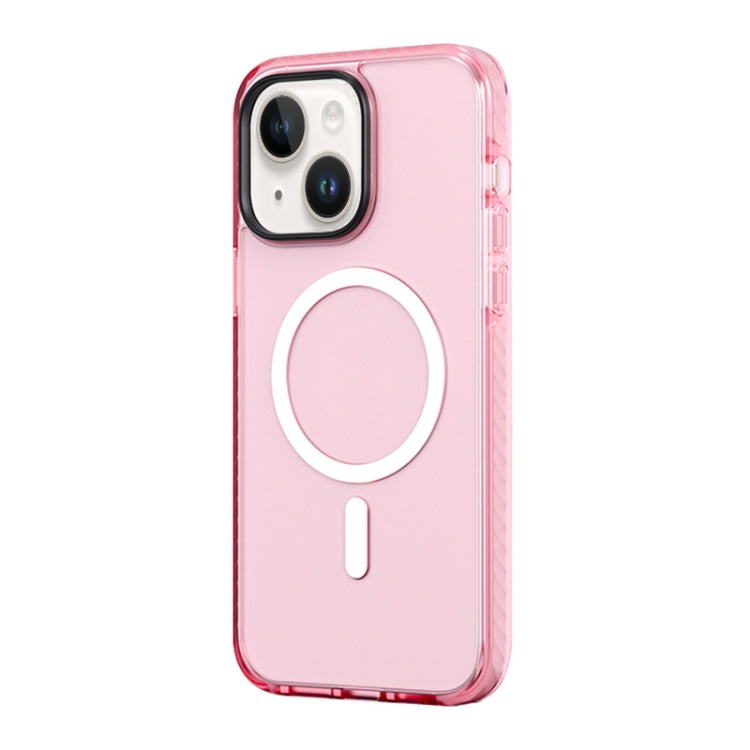 For iPhone 14 ROCK Double-layer Armor Shield MagSafe Magnetic Phone Case (Pink) Eurekaonline