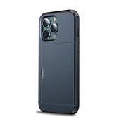 For iPhone 14 Shockproof Armor Protective Phone Case with Slide Card Slot (Dark Blue) Eurekaonline