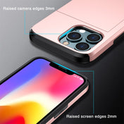 For iPhone 14 Shockproof Armor Protective Phone Case with Slide Card Slot (Rose Gold) Eurekaonline