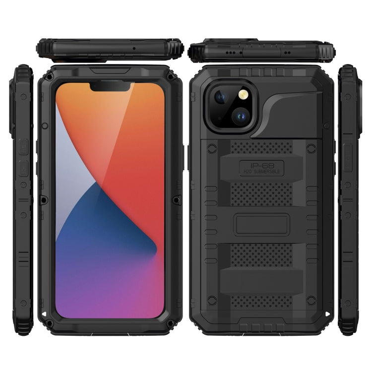For iPhone 14 Shockproof Waterproof Dustproof Metal + Silicone Phone Case(Black) Eurekaonline