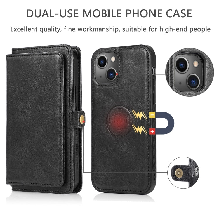 For iPhone 14 Strong Magnetic Detachable Leather Case (Black) Eurekaonline