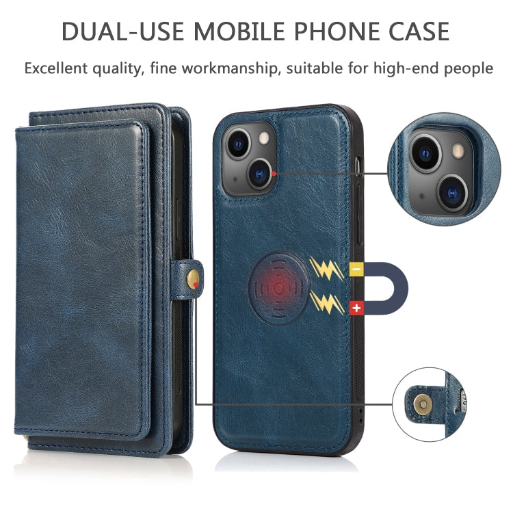 For iPhone 14 Strong Magnetic Detachable Leather Case (Blue) Eurekaonline