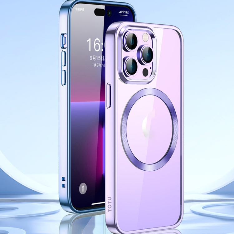 For iPhone 14 TOTUDESIGN AA-188 Crystal Series TPU+PC MagSafe Case (Purple) Eurekaonline