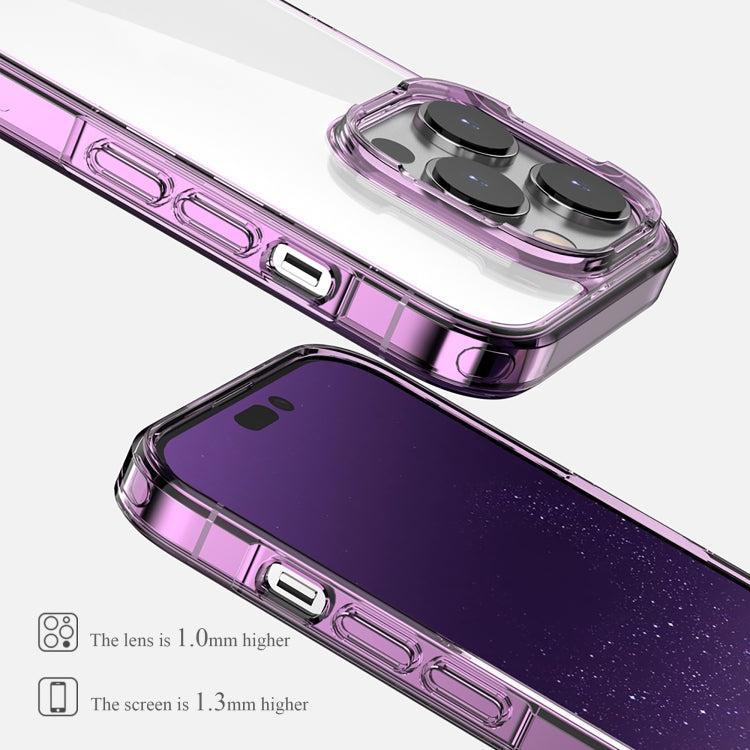 For iPhone 14 iPAKY Aurora Series Shockproof PC + TPU Protective Phone Case (Transparent Purple) Eurekaonline