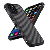 For iPhone 14 iPAKY Carbon Fiber Texture Shockproof PC + TPU Protective Phone Case (Black) Eurekaonline