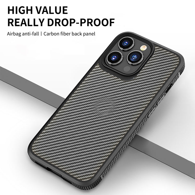 For iPhone 14 iPAKY Carbon Fiber Texture Shockproof PC + TPU Protective Phone Case (Black) Eurekaonline