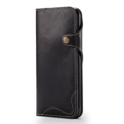 For iPhone 6 Denior Oil Wax Cowhide Magnetic Button Horizontal Flip Leather Case with Card Slots & Wallet(Black) Eurekaonline